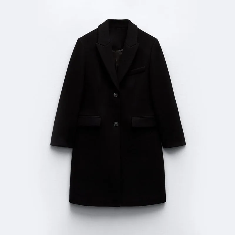 

Women's Casual Wool Blend Coat Versatile Soft Loose Long Woolen Women Clothing Wear New Fashion Autumn Winter