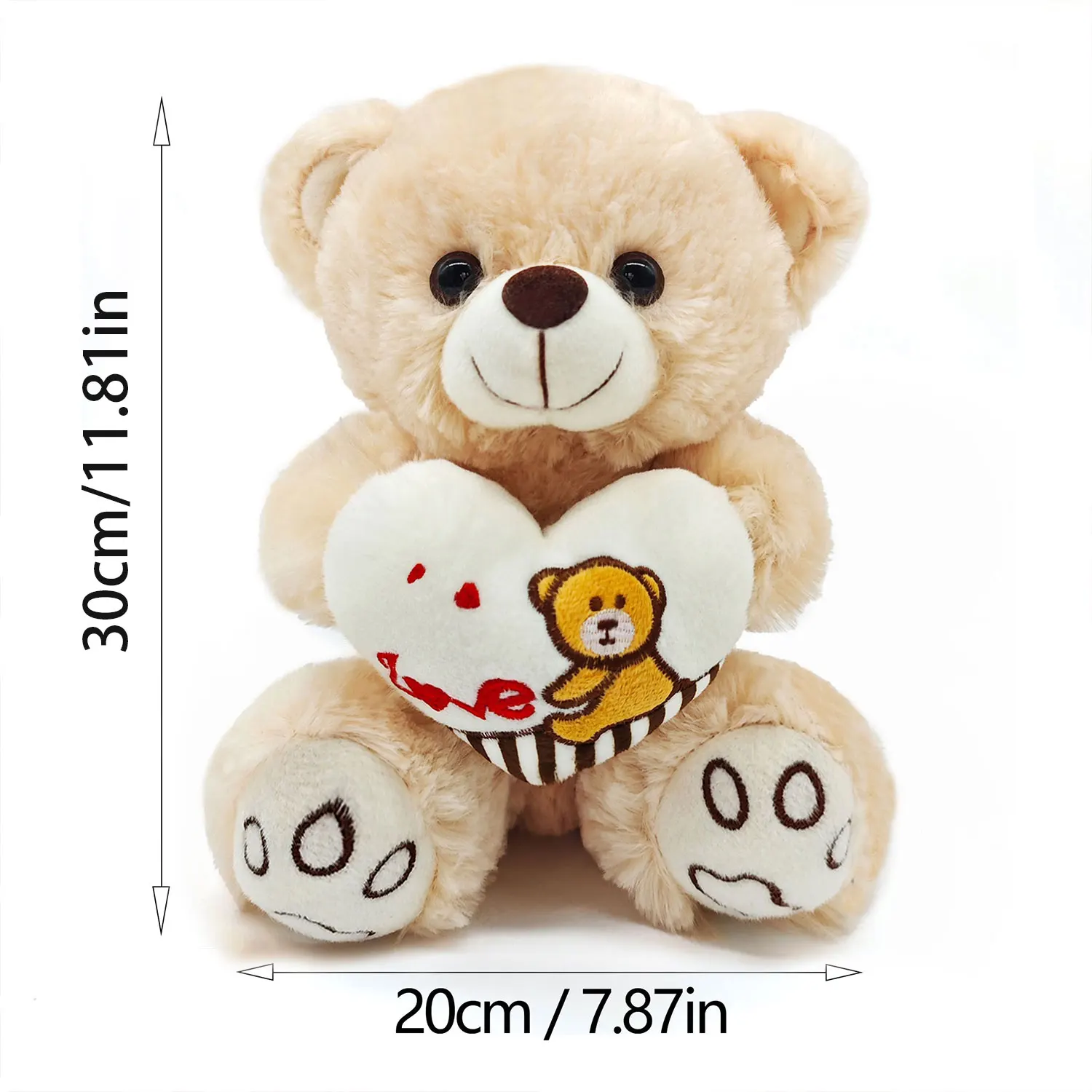 Hugging love plush bear toy, cute soft plush pillow, wedding scene companion gift, event party game props, holiday gift 6