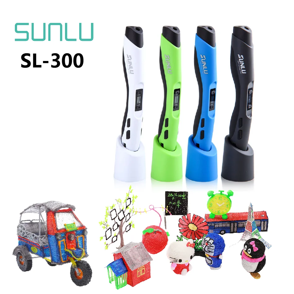 SUNLU SL-300 3D Pen Support PLA/ABS 1.75MM Filament For Intelligent Printing Explore Creative Craft DIY Gifts ping