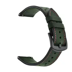 Premium Leather Watchband - Sport Strap and Bracelet Correa for OPPO Watch 4 Pro (Green)