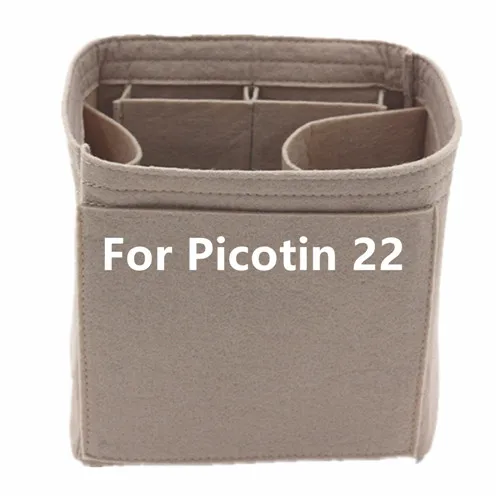 thumbnail image 1 of Se adapta al organizador de 18 bolsas de inserción H Picotin, cubo de maquillaje, bolso de mano de lujo, base moldeadora de cosméticos portátil para bolso de mujer, 1 of 5