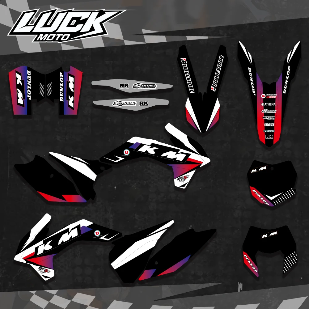 LUCKMOTO For KTM EXC EXCF XCW 2014-2016 125 150 200 250 300 350 450 450 500 SX SXF 2013-2015 Stickers graphics Backgroun