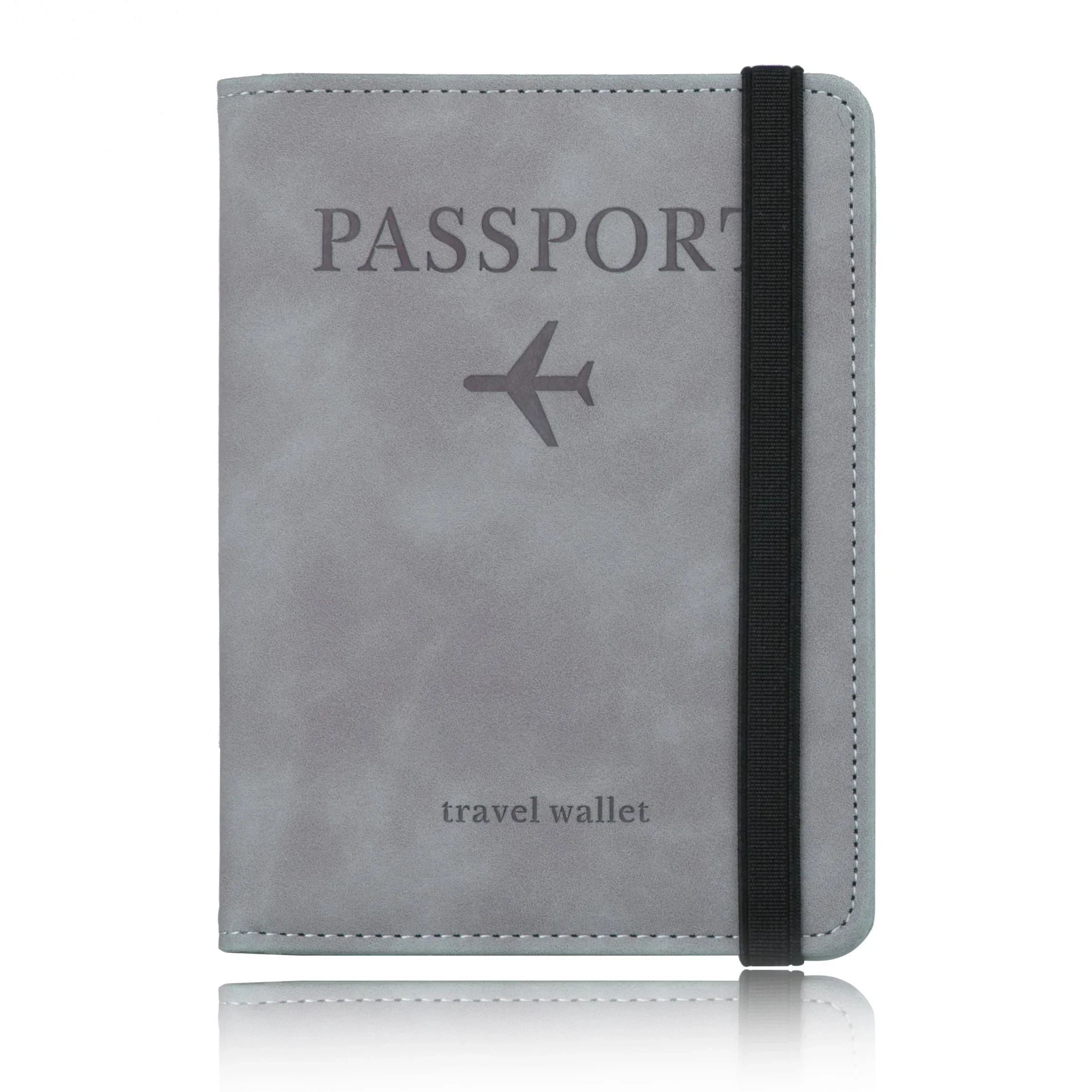 RFID Blocking Leather Passport & Card Holder Wallet