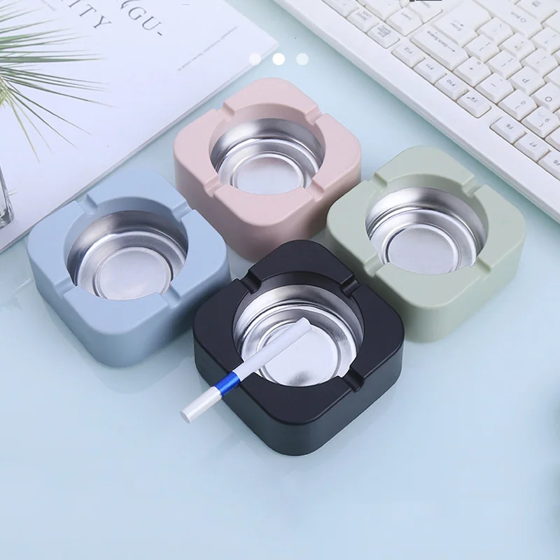 Cigarettes Ashtray 1PC Fashion Nordic Style Tinplate Plastic Simple Ktv Hotel Smoking
