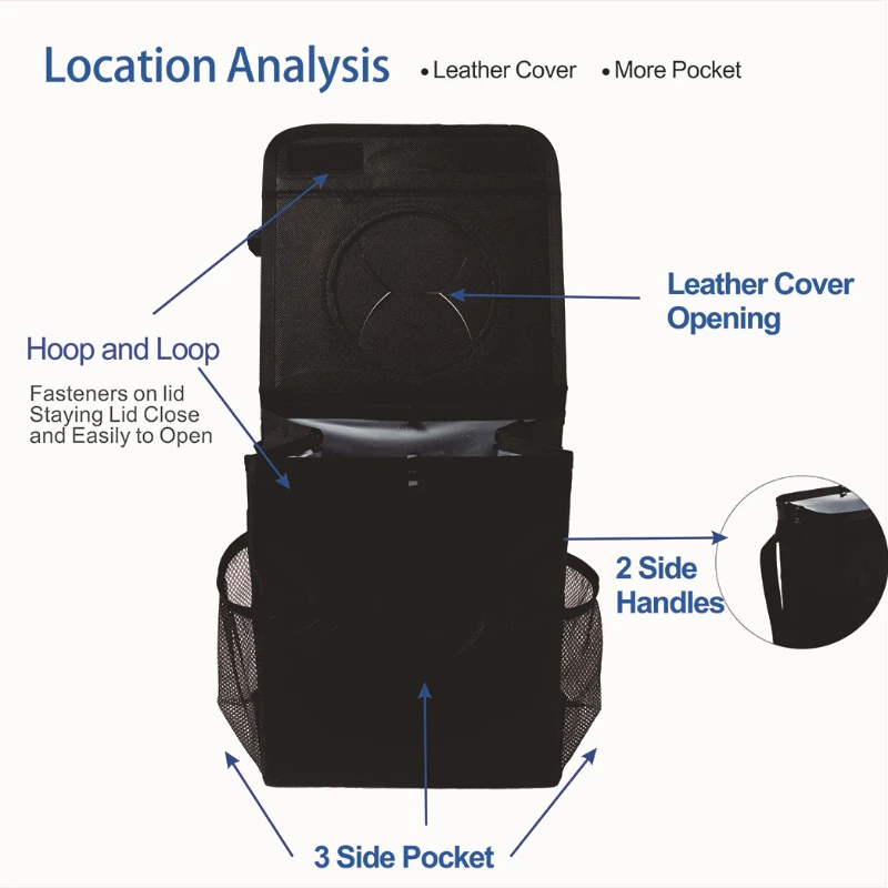1 Piece Portable Foldable Car Trash Can Waterproof Hanging Car Trash Can Multifunctional Interior Storage Container car trash can,car trash bag