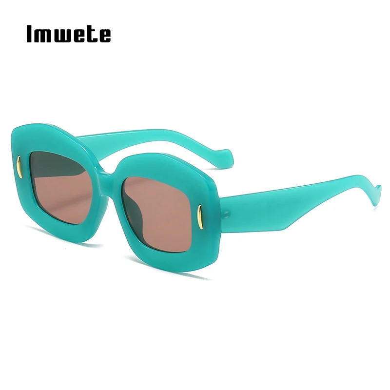 

Imwete Vintage Big Women‘s Sunglasses 2023 Square Sun glasses for Men Brand Designer Luxury Ladies Black Green Red Sun Glasses