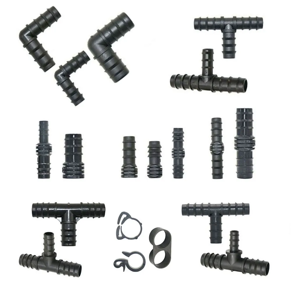 20pcs 16mm spinato Gomito connettore agricola Garden irrigazione Raccordi Nero