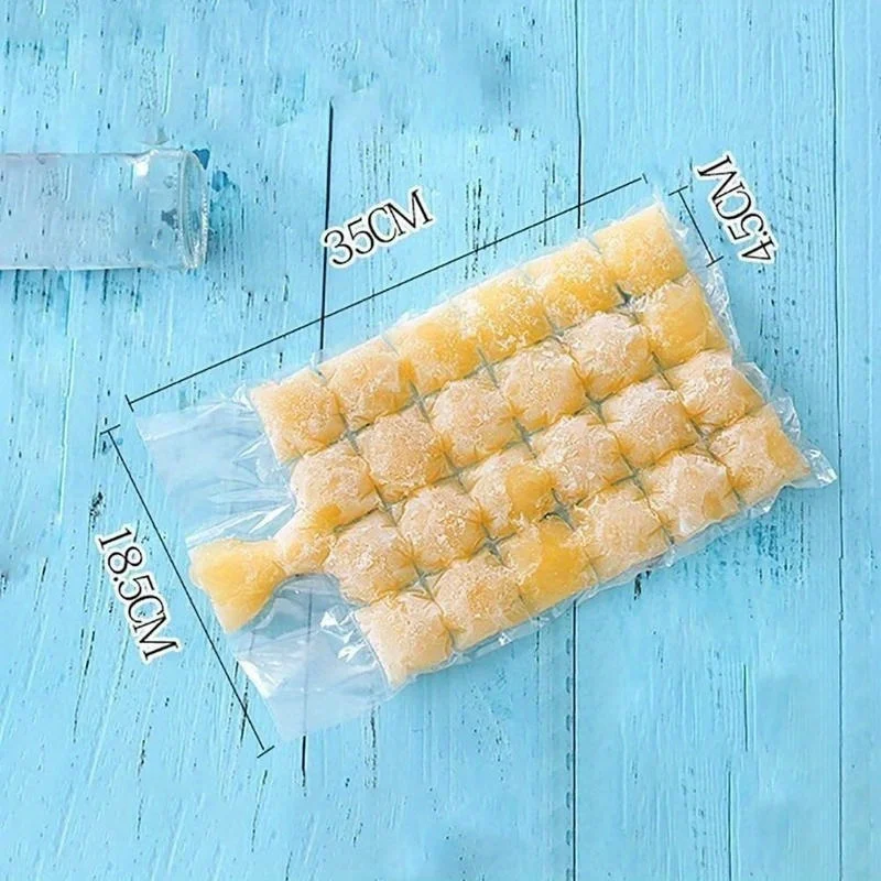 10pcs/pack Ice Cube Mold Disposable Self-Sealing Ice Cube Bags Transparent Faster Freezing Ice-making Mold Bag Kitchen Gadgets