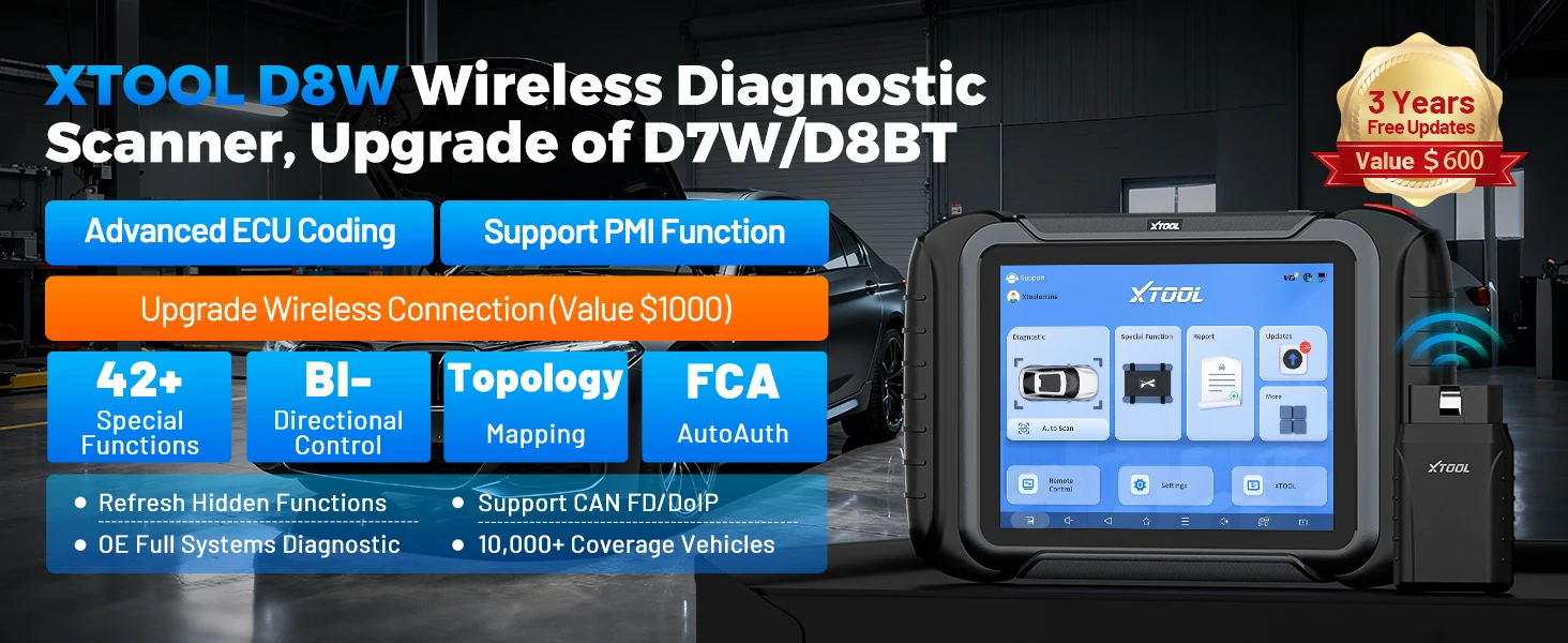 Xtool D8W Car Diagnostic Tools Ecu Coding Key Programmer