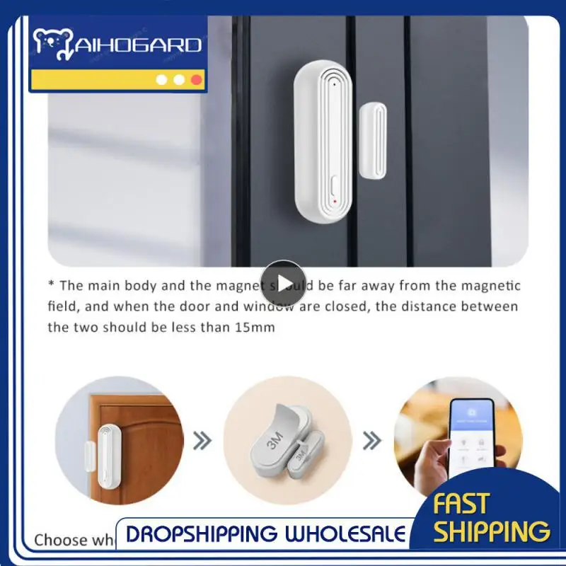 

Смарт-детекторы открытия/закрытия двери Tuya, WiFi, датчик окон, приложение, Wifi датчик для двери 90dB, сирена