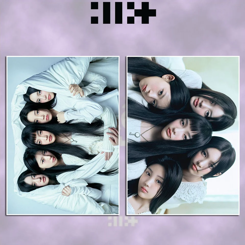 KPOP ILLIT Super Real Me 2Pcs HD Poster YUNAH MINJU MOKA WONHEE