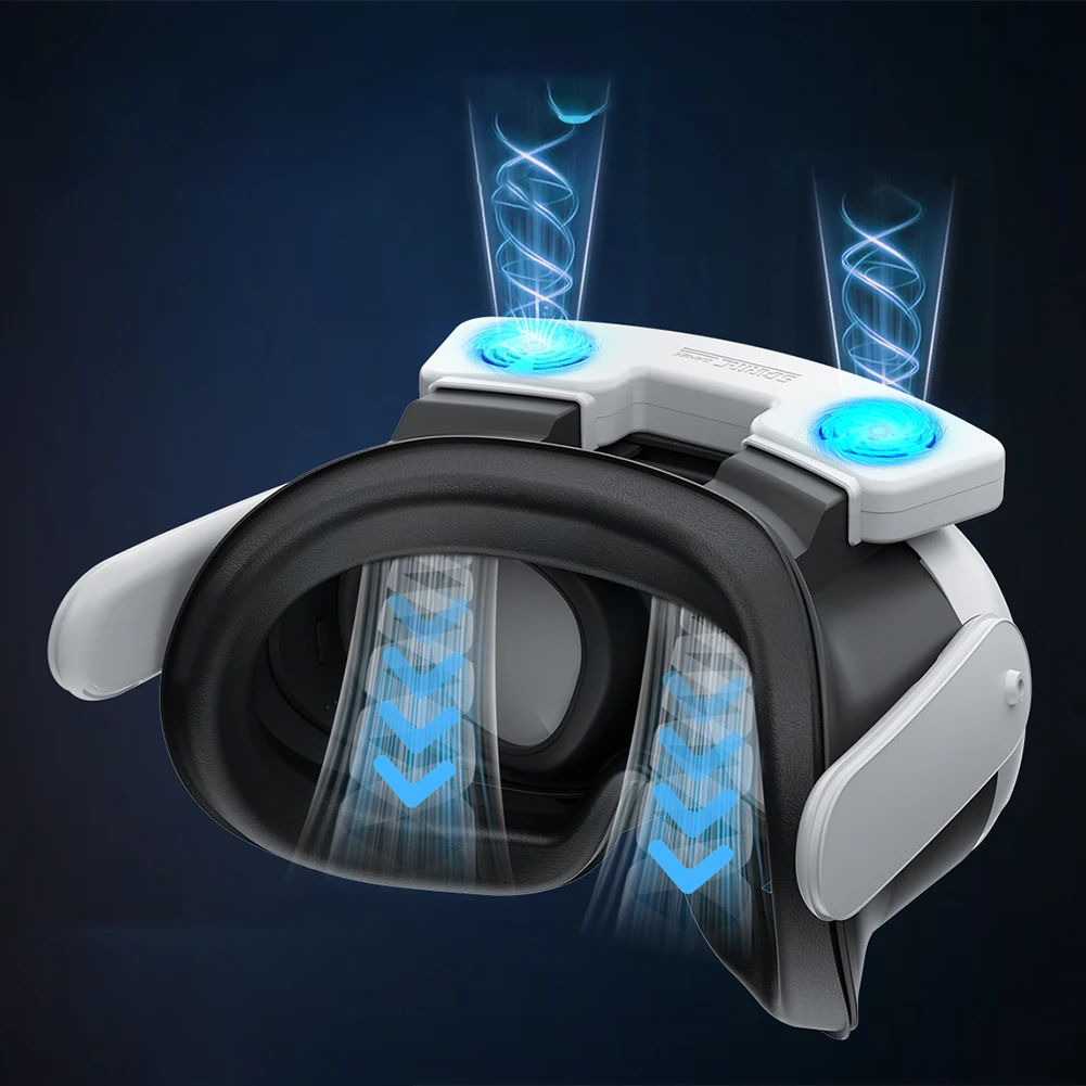 Cooling Fan with Facial Interface Face Cover Relieve Lens Fogging Facial Ventilation Fan 3 Speeds for Meta Quest 3 Accessories