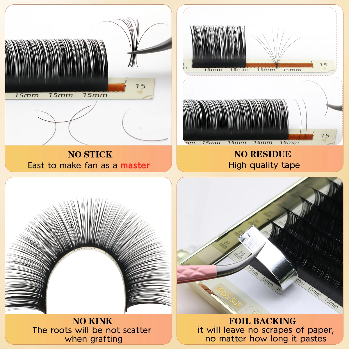 Lashonly Korea PBT Faux Mink Lashes Individual Natural False Eyelash Extension Volume Fan Eye Lashes Supplies For Makeup 4