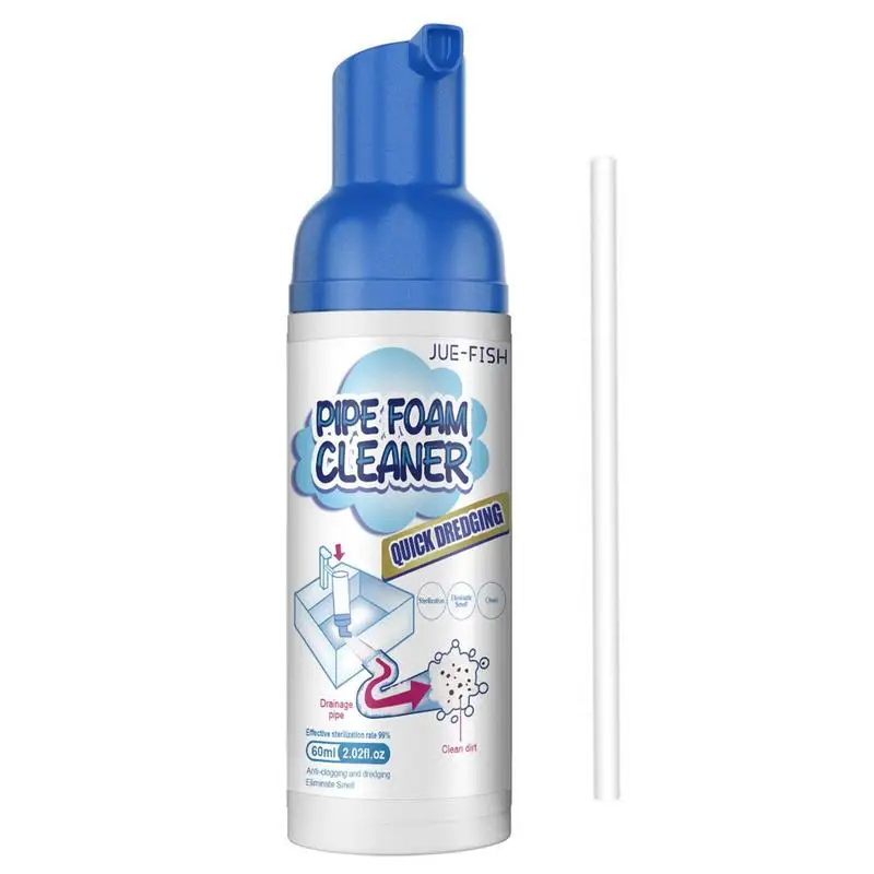 Drain Foam Cleaner 60ml Dredge Deodorant Drain Tub Clog Remover Decontamination Cleaner Pipeline Foam Clogged Remover For Drain