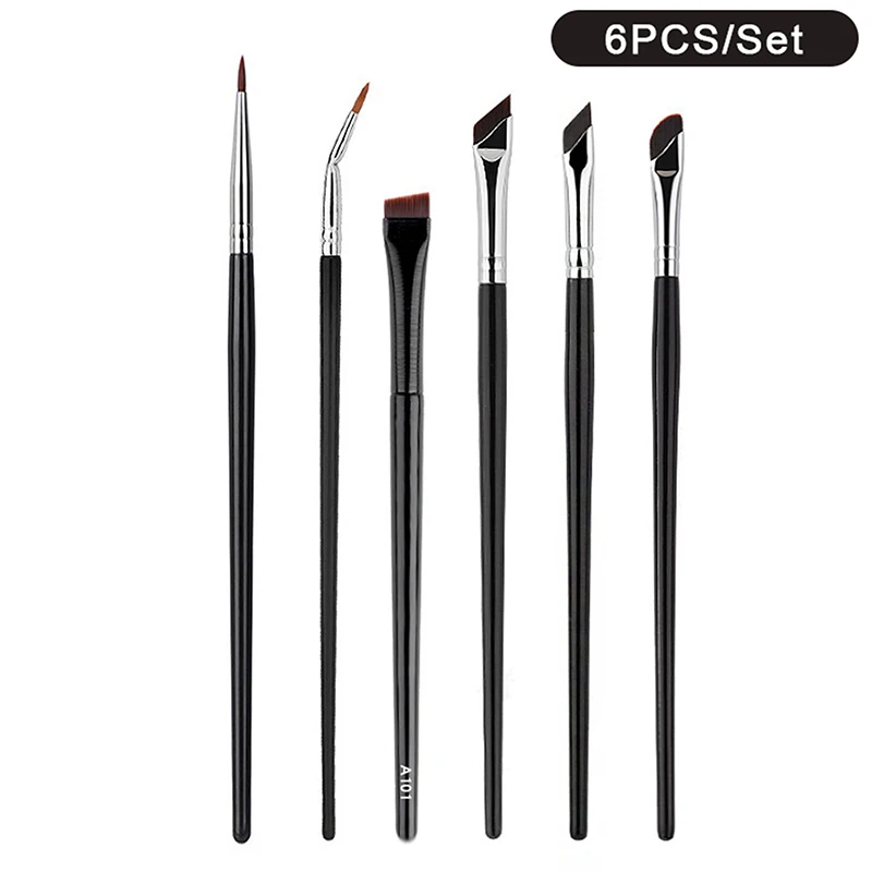 

6 Pcs Eyeliner Brush Ultra-thin Thin-angle Flat Eyebrow Brush Under-eye Makeup Brush Eyeshadow Set Brush