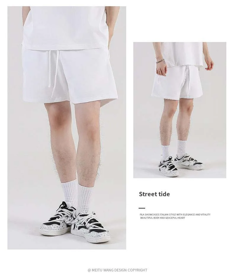 Sports Shorts Men's Summer High Waist Drawstring Casual Straight Shorts Mens Drawstring Plain Color Jogger Fashion Shorts