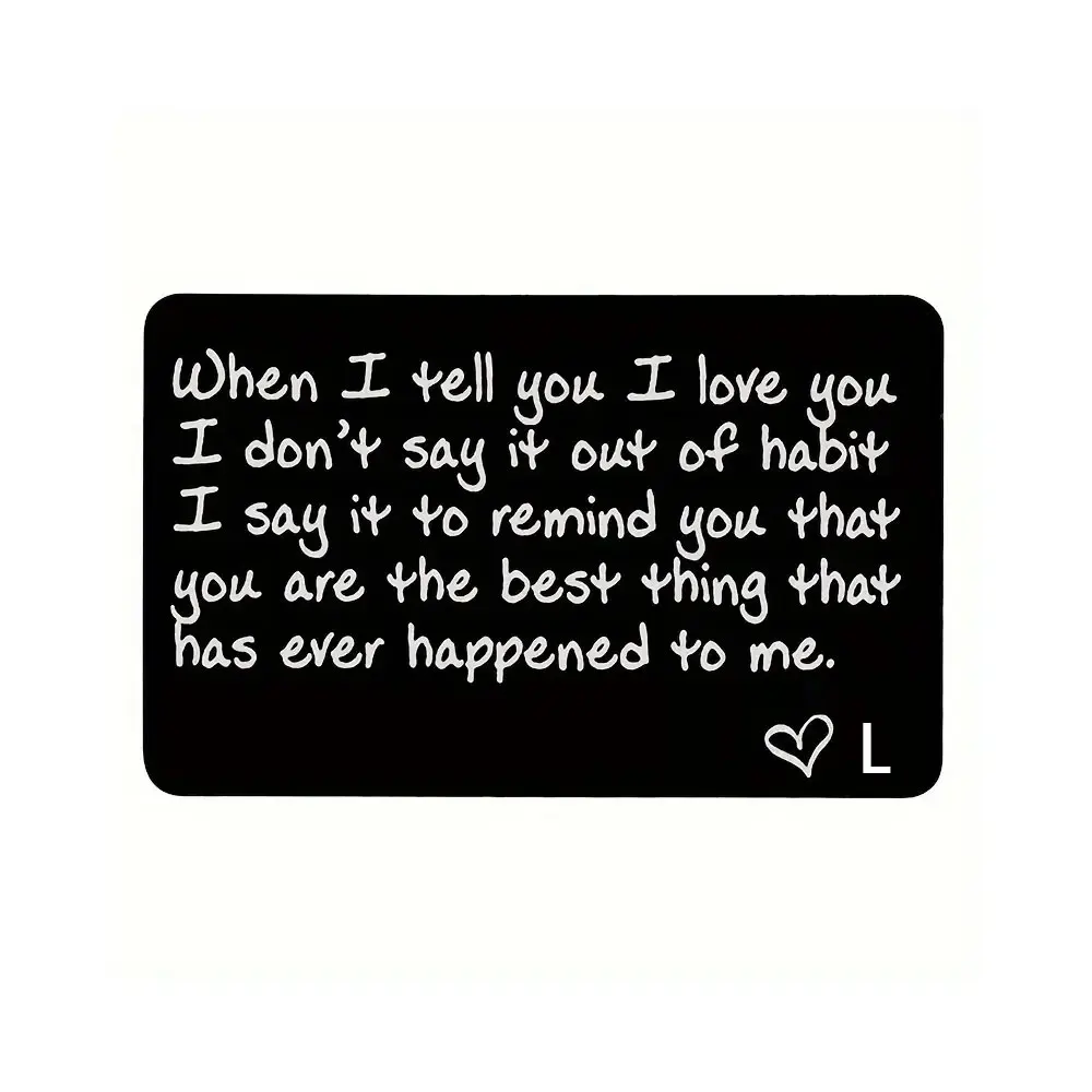 Personalized Aluminum Love Note Wallet Card - Thoughtful Keepsake Gift