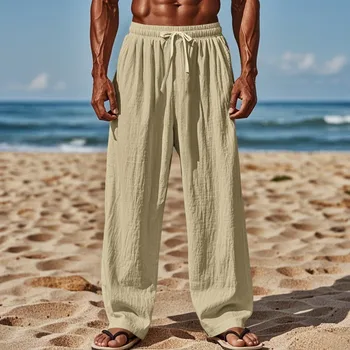 Men's Linen Casual Beach Pants 1