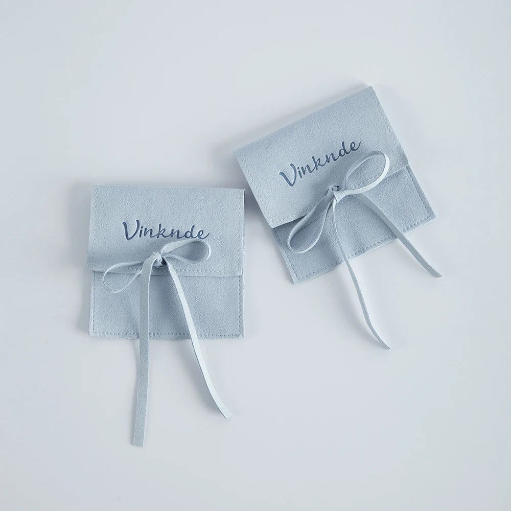 100pcs Jewelry Pouches Custom Logo 6x6cm 8x8cm 9x9cm Earrings  Rings Necklace Packing Organizer Bag Wedding Favors For Guests