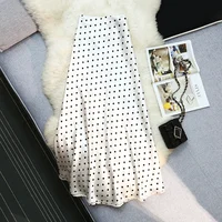 Seoulish Vintage Polka Dot Satin Mermaid Skirts for Women 2025 New Spring Summer High Waist Casual Mid Length Women's Skirts - Image 2