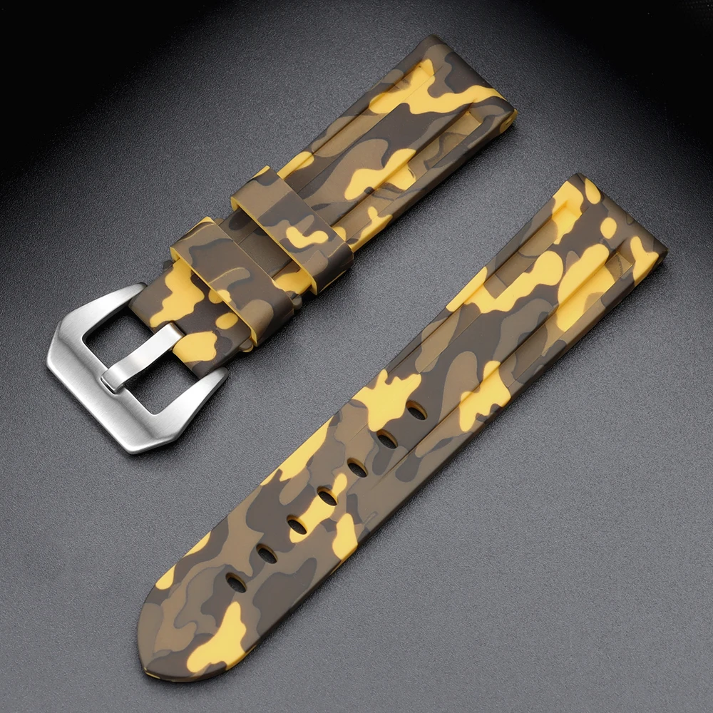 Premium Stitching Sports Silicone Watch Bands - Soft, Comfortable Rubber Strap in Blue, Black, and Brown