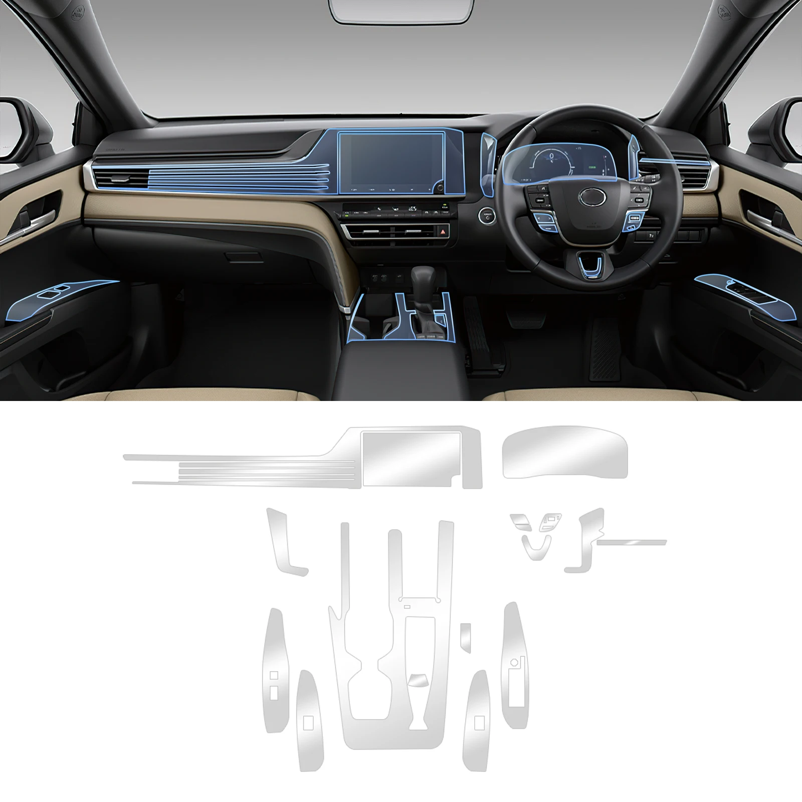Für Toyota Camry 2025 2026 Unsichtbare Innenraum-TPU-Folie Schutzschicht Innenausstattung Auto-Modifikationszubehör – Detail 7