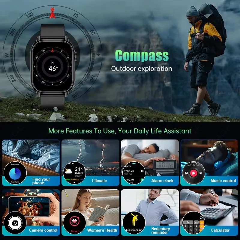 2025New smart watch for men and women HD AMOLED screen Heart Rate Bluetooth Call GPS tracking IP67 waterproof sports smart watch 2