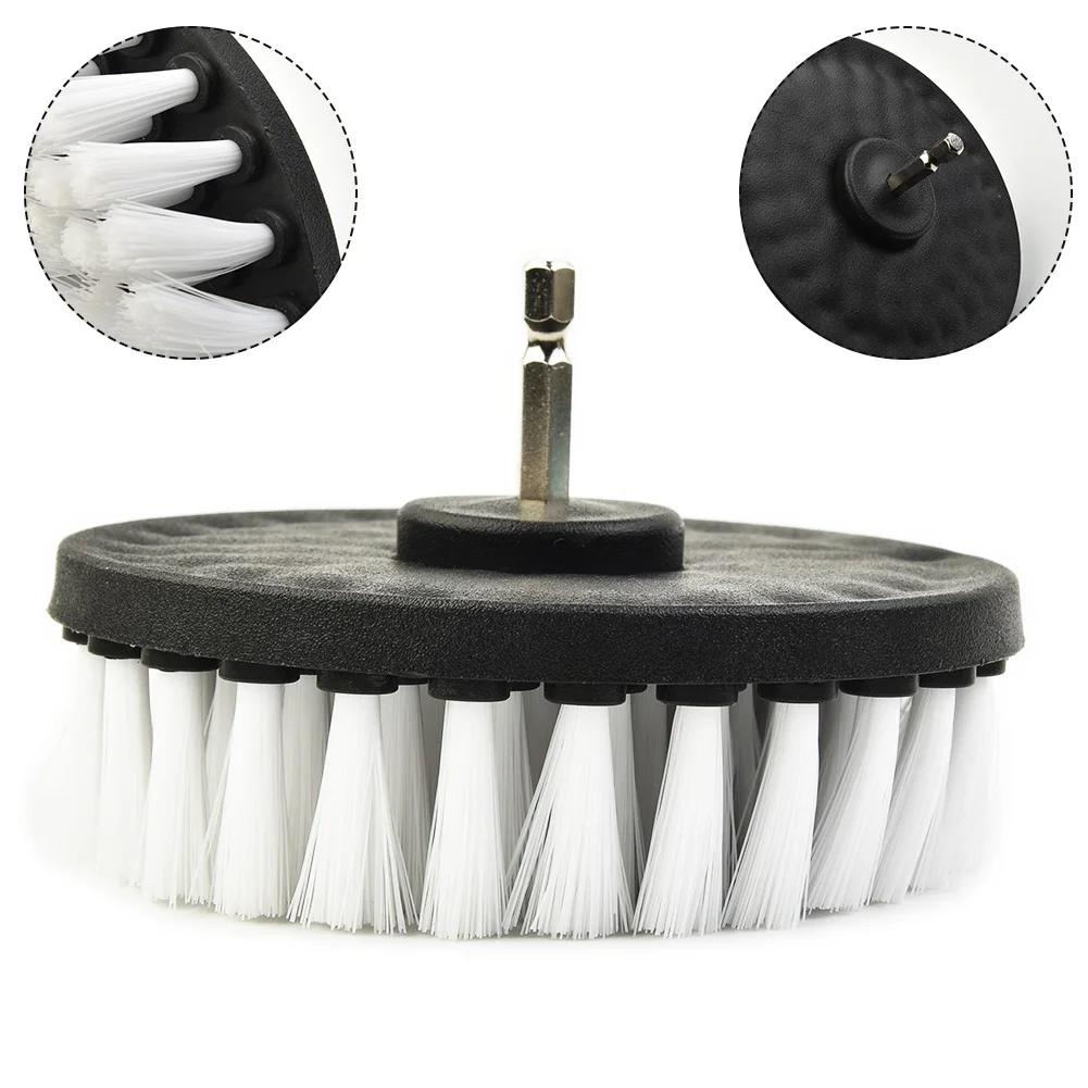 5 Inch White Car Wheel Electric Cleaning Drill Brush Soft Brush Decontamination For Glass Furniture Tire Cleaning car cleaning accessories,wheel cleaning brush,car cleaning tool,wheel brush,wheel tire cleaning brush,electric scrubber brush,drill brush attachment set