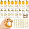 3oz Mini Honey Jars with Dipper, Empty Glass Jars for Baby Shower Favors/Wedding Favors Mini Jars with Wooden Dippers 1