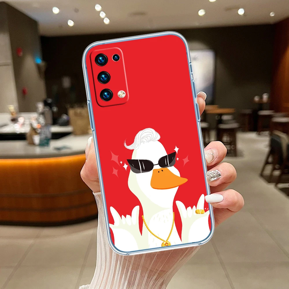 Cartoon Duck Transparent Phone Case