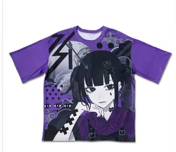 Vibrant Purple Anime Graphic Tee - Unisex Short Sleeve Casual Wear - 160 (TXO53856)