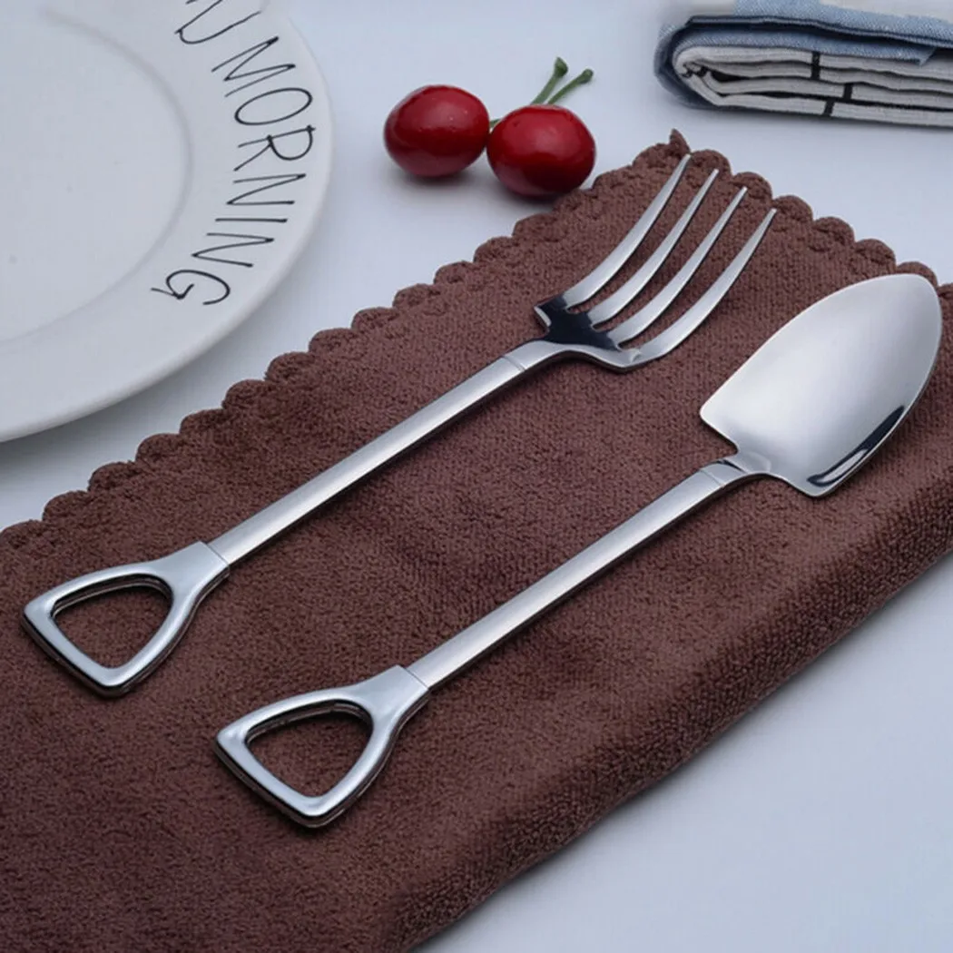 

Ice Cream Spoon Set Fruit Kitchen Pitchfork Retro Shovel Small Stirring Tableware Tools Coffee Dessert High Quality