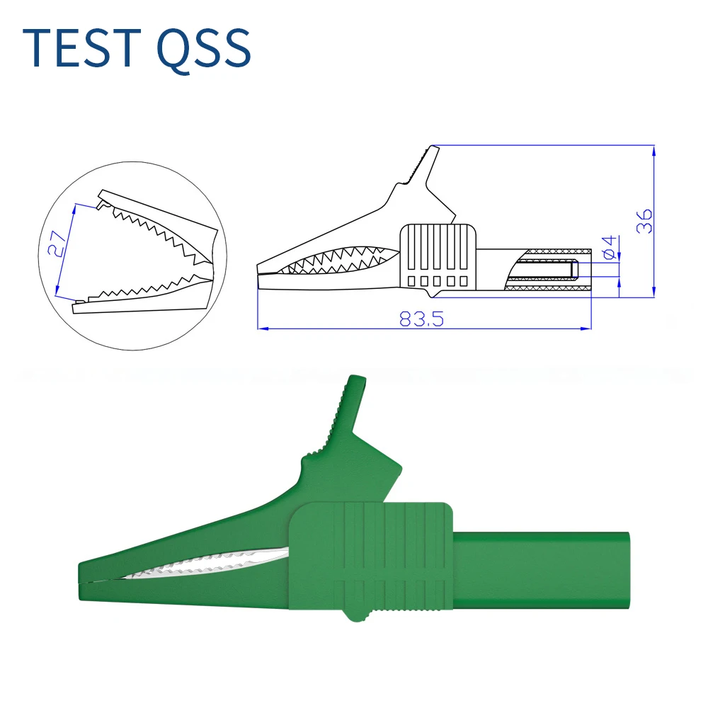 4MM Insulation Alligator Clips Metal Crocodile Clamp for Wires Banana Connector DIY Electrical Tools 2PCS