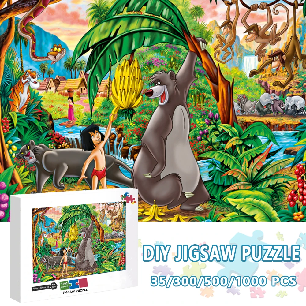 Disney 500 Pieces Jigsaw Puzzle Assembling Picture The Jungle Book Decompression Puzzles Toy for Adult Children Educational Gift the jungle book