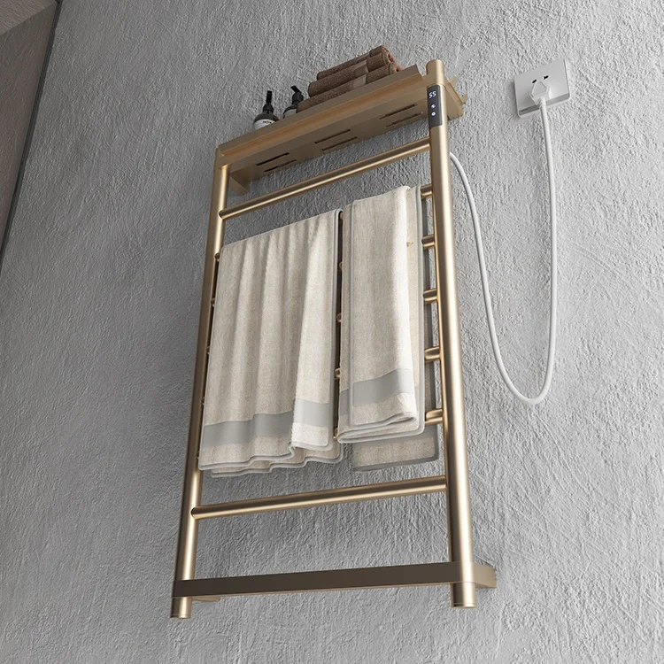 Description Picture 4 of itemModern Electric Towel Rack, Brushed Gold PVD Heated Towel Rails, Bathroom Radiators, Warmer