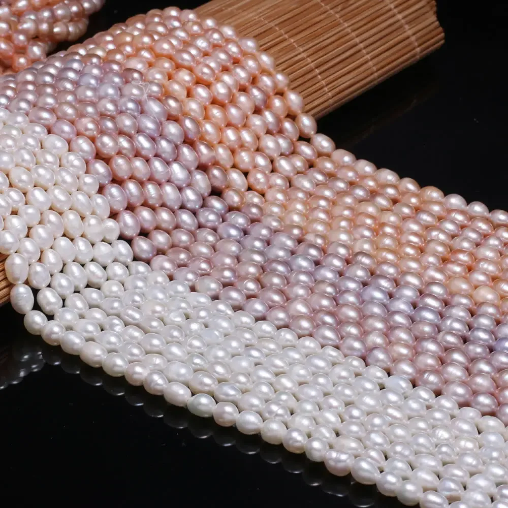 

AAA White Rice Pearl Beads 6-7mm Natural Freshwater Baroque Pearls Beads for Jewelry Making DIY Necklace Bracelet Accessories