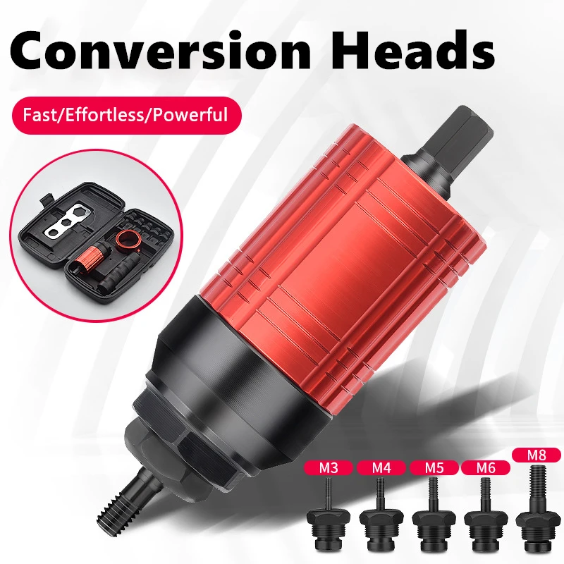 

M3-M8 Electric Rivet Gun Rivet Nut Gun Drill Bit Adapter Insert Nut Pull Riveting Tool Aluminum Rivet Gun For Electric Drill