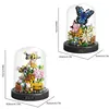 Bee Butterfly Flower Bonsai Building Blocks Insect Plant Potted Model Bricks With Dust Cover Desktop Deco DIY Toys Gift For Kids 6
