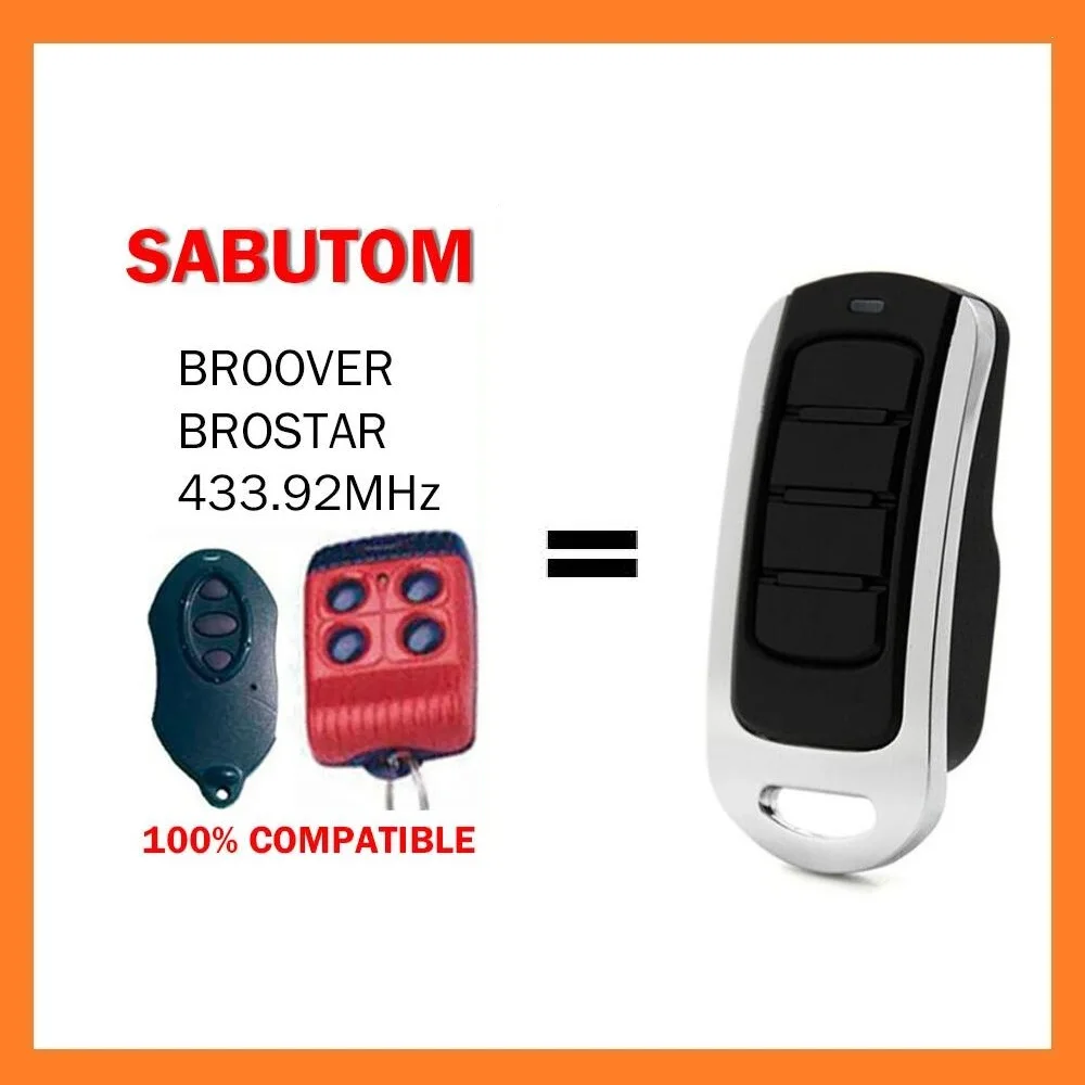 For SABUTOM BROSTAR BROOVER Transmitter Remote Control Gate Remote Control SABUTOM Garage Door Opener Remote Control 433.92MHz
