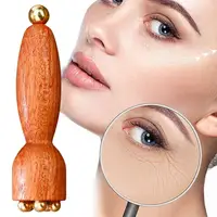 Professional Lotus Seedpod Beauty Brass & Rosewood Facial Gua Sha Tool Eye Relaxation Spot Meridians Acupoint Massage Handheld - Image 2