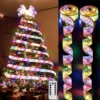 3.8CM Wide Christmas Ribbon Fairy Light Christmas Decoration DIY Bows String Light Tree Ornaments For Home Xmas Decor New Year 1