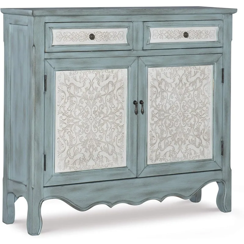 

Powell Antique Console, Blue/White