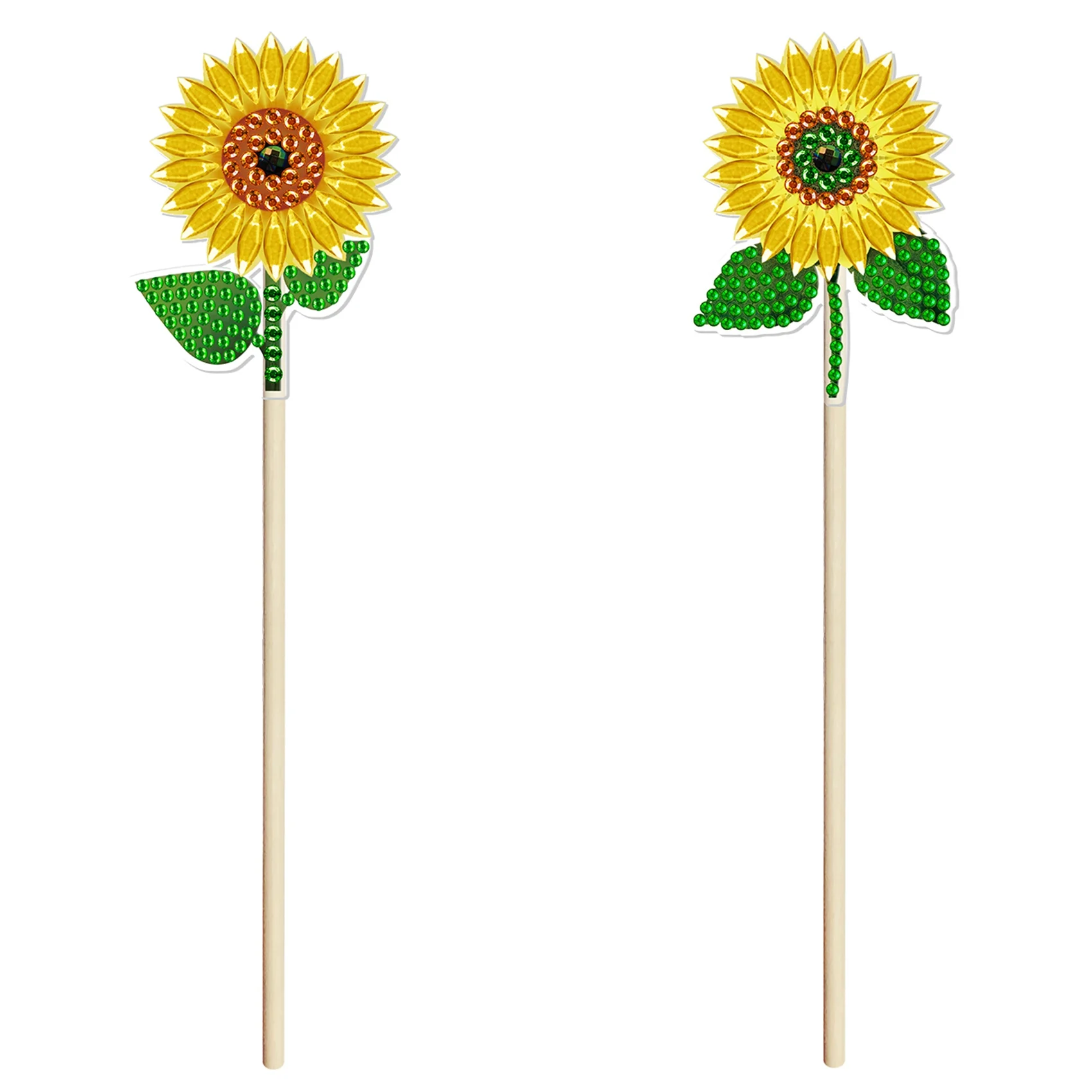 

DIY Handmade Diamond Painting, Green Plant Flower Stick Ornaments, Plant Decoration, Knitted Stick, Diamond Embroidery L