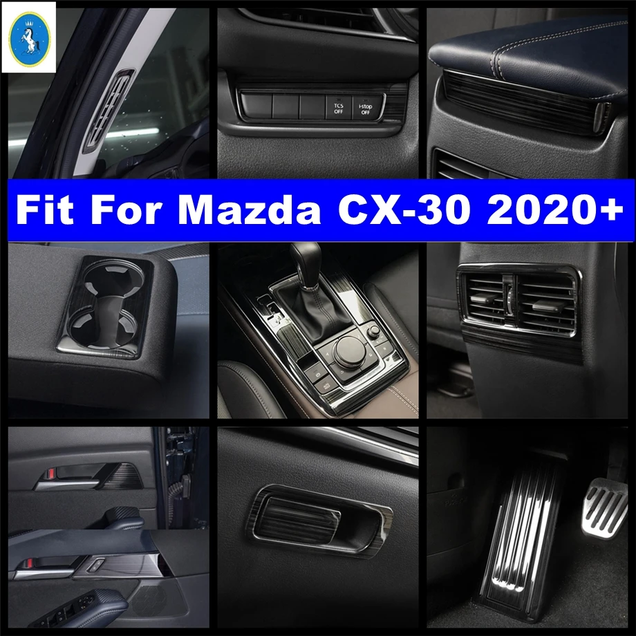 

Pillar A Air AC / Door Bowl / Glove Storage Box / Foot Rest Panel Cover Trim For Mazda CX-30 2020 - 2023 Car Black Accessories
