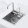 New Nanometer 304 Stainless Steel Handmade kitchen Bar Counter Sink Cover hidden Single Kitchen Small Size Kitchen Sink 1