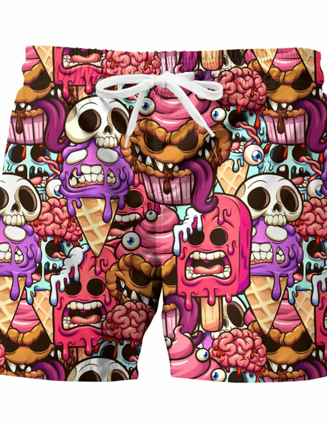 Hawaiian Men's Shorts Swim Trunks Summer Shorts Beach Shorts Elastic Waist Graphic Skull Breathable Quick Dry Short Casual Boho 2