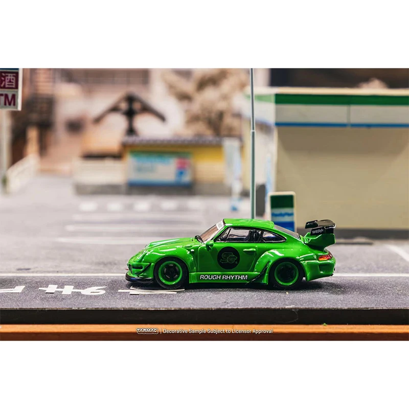 TW 재고 있음 1:64 RWB 993 러프 리듬 연료 페스트 학생 드라이버 다이캐스트 디오라마 자동차 모델 Tarmac Works