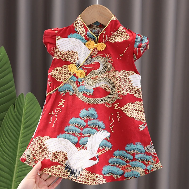 Kid Girl Dress Cheongsam Chinese Style Fashion Birthday Party Wear Teen Sisters Children Clothing Baby Girl Princess Dress A541 - Image 5
