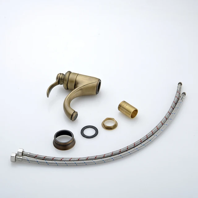 ที่จับเดี่ยวเดี่ยวสไตล์วินเทจอ่างล้างหน้าก๊อกน้ำทองเหลืองโบราณดาดฟ้าติดตั้งห้องน้ำอ่างล้างหน้าก๊อก GZ7203 5