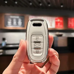 Sleek TPU Car Remote Smart Key Cover Case - Premium Auto Accessory (WHITE)